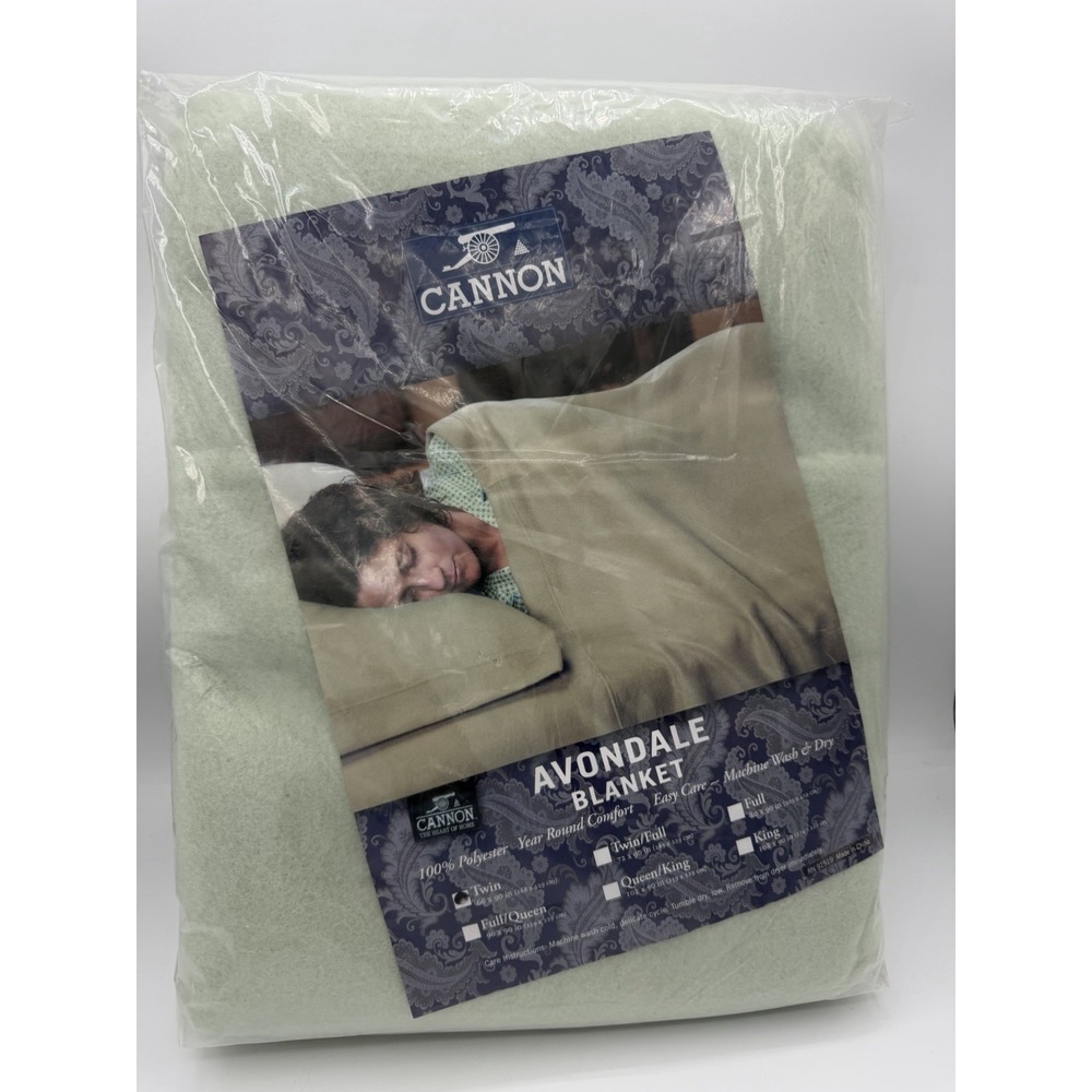 Vintage Tan  Cannon Mills 100% Polyester Blanket Twin New 66X90